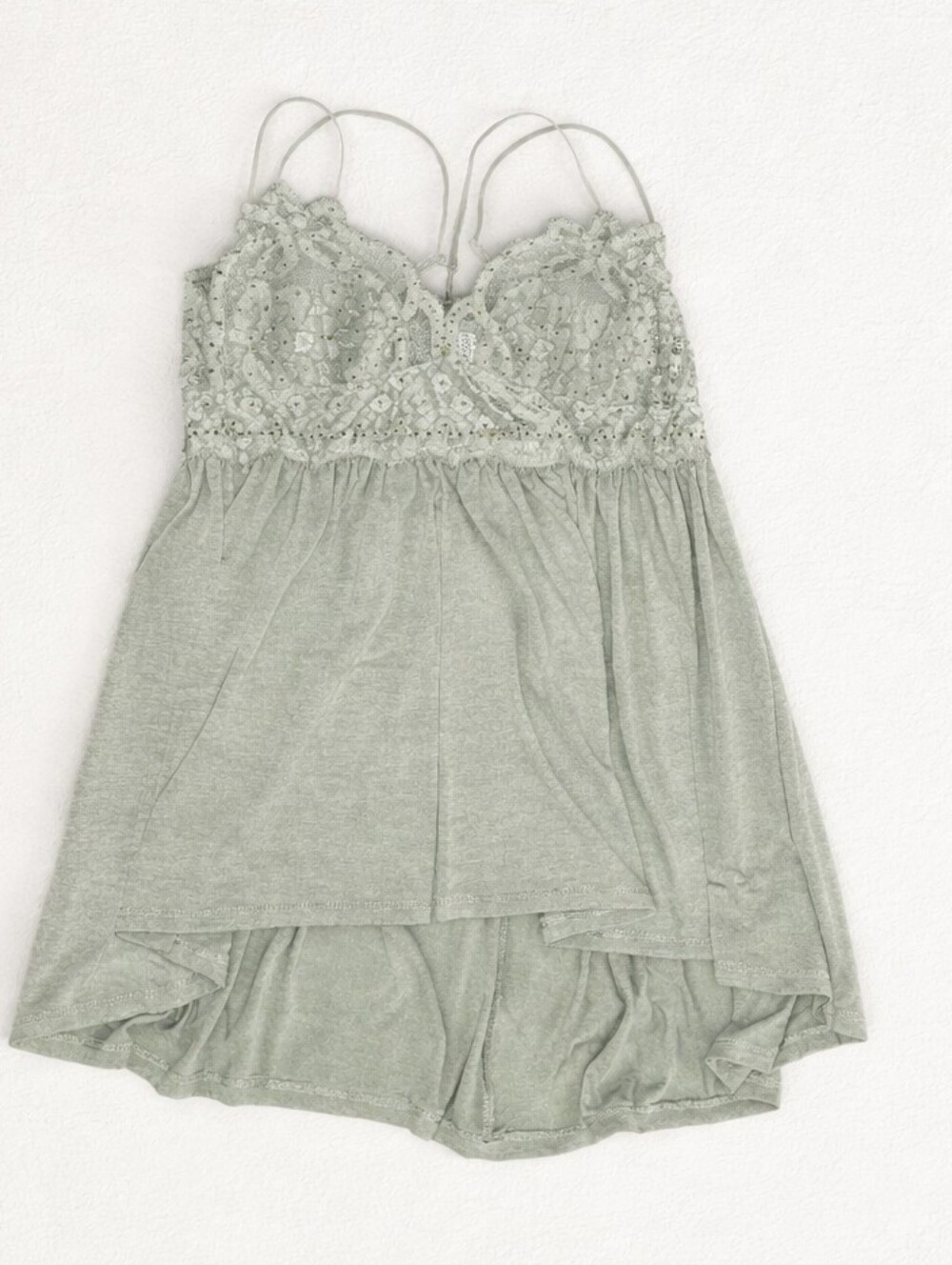 Zenana 2xl Soft Sage Lace-Trim Cami Top - Women Intimates